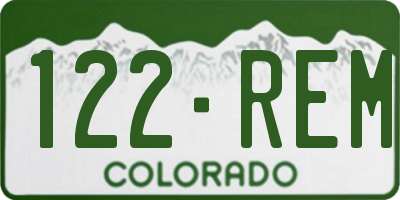 CO license plate 122REM