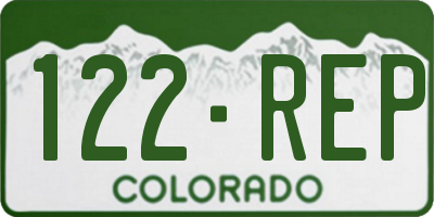 CO license plate 122REP