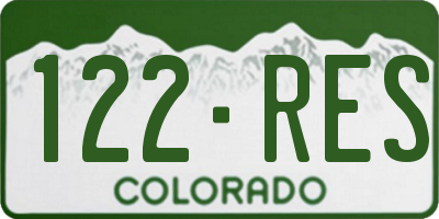 CO license plate 122RES