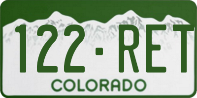 CO license plate 122RET