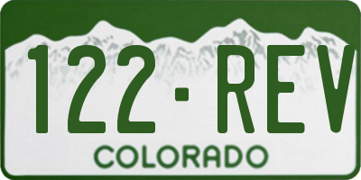 CO license plate 122REV