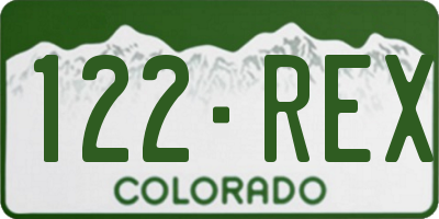 CO license plate 122REX