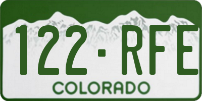 CO license plate 122RFE