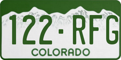 CO license plate 122RFG