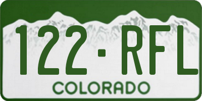 CO license plate 122RFL