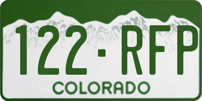CO license plate 122RFP