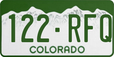 CO license plate 122RFQ