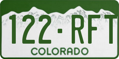 CO license plate 122RFT
