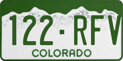 CO license plate 122RFV