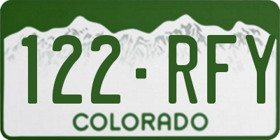 CO license plate 122RFY