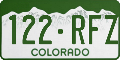 CO license plate 122RFZ