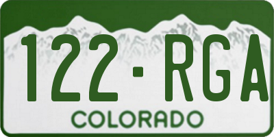 CO license plate 122RGA