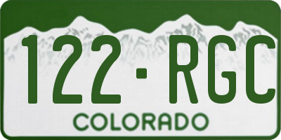CO license plate 122RGC