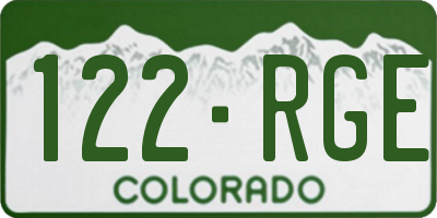 CO license plate 122RGE