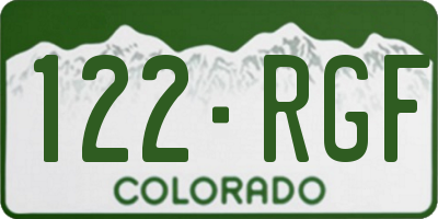 CO license plate 122RGF