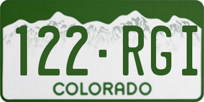 CO license plate 122RGI