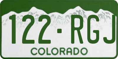 CO license plate 122RGJ