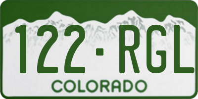 CO license plate 122RGL