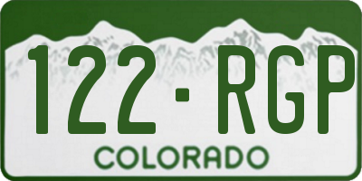 CO license plate 122RGP