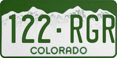 CO license plate 122RGR
