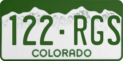 CO license plate 122RGS