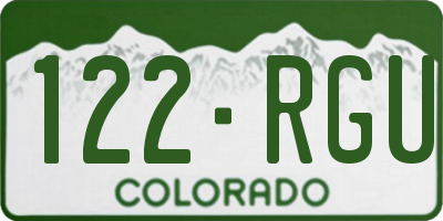 CO license plate 122RGU