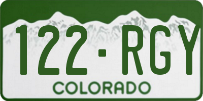 CO license plate 122RGY