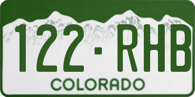 CO license plate 122RHB