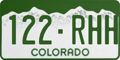 CO license plate 122RHH