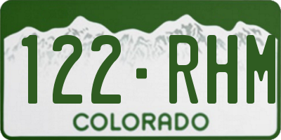 CO license plate 122RHM