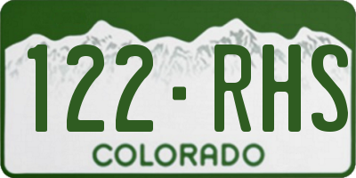 CO license plate 122RHS