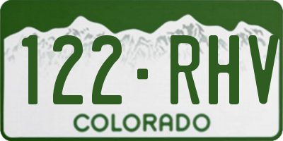 CO license plate 122RHV