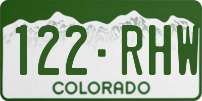 CO license plate 122RHW