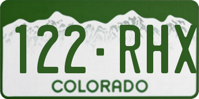 CO license plate 122RHX