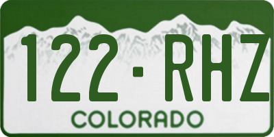 CO license plate 122RHZ