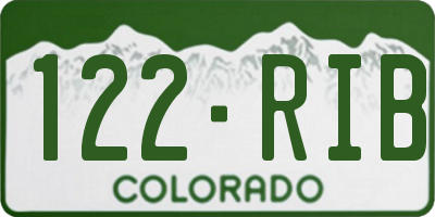 CO license plate 122RIB