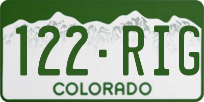 CO license plate 122RIG