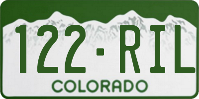 CO license plate 122RIL