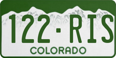 CO license plate 122RIS