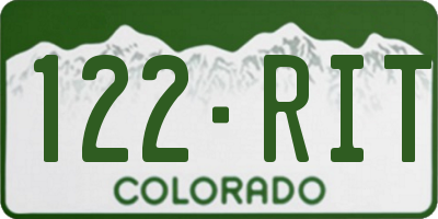 CO license plate 122RIT