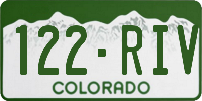 CO license plate 122RIV