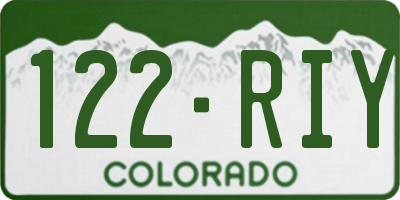 CO license plate 122RIY