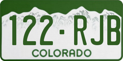 CO license plate 122RJB