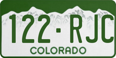 CO license plate 122RJC