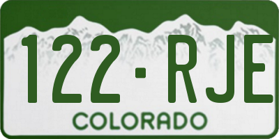 CO license plate 122RJE