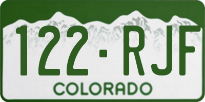 CO license plate 122RJF