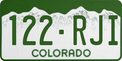 CO license plate 122RJI