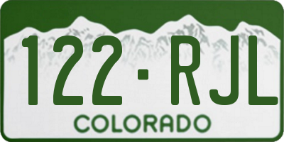 CO license plate 122RJL