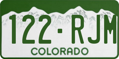 CO license plate 122RJM