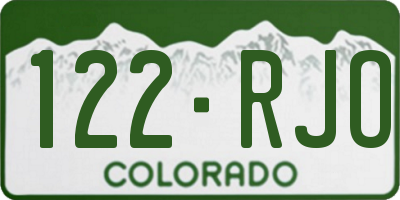 CO license plate 122RJO